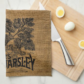 Vintage rustikale Imitate Burlap Parsley Herb Sack Geschirrtuch (Viertel Falte)