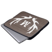 Vintage rustikale Jagdhirschgeweih-Laptoptasche Laptopschutzhülle (Vorne Knopf)