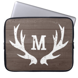 Vintage rustikale Jagdhirschgeweih-Laptoptasche Laptopschutzhülle