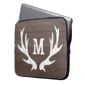 Vintage rustikale Jagdrotwildgeweih-Laptophülse Laptopschutzhülle (Vorderseite Links)