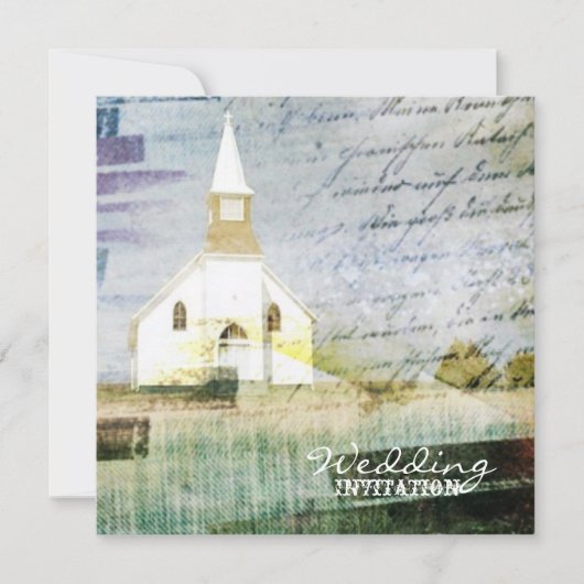 Vintage rustikale Kapelle Hochzeit Einladung (Vorderseite)