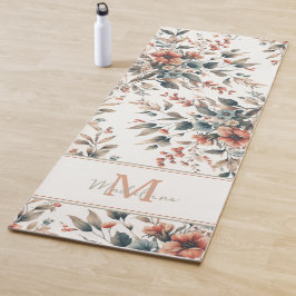 Vintage rustikale, kleine Blume Muster Name Monogr Yogamatte