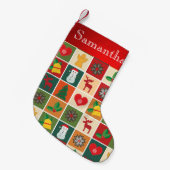 Vintage rustikale kleiner weihnachtsstrumpf (Vorderansicht (hängend))