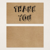 Vintage Rustikale Kraft Dankeschön Karte (Vorne & Hinten)