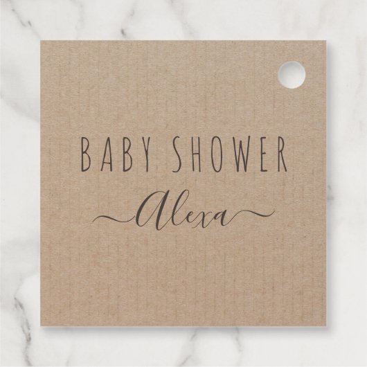 Vintage Rustikale Kraft Papierdusche Geschenkanhänger (Rückseite)