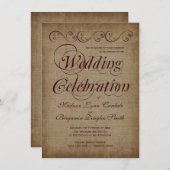 Vintage rustikale Land-Hochzeits-Papiereinladungen Einladung (Vorne/Hinten)