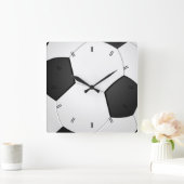 Vintage rustikale Landfußballdekoration Quadratische Wanduhr (Zuhause)