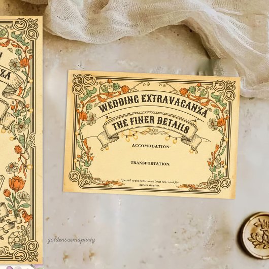 Vintage Rustikale Landmesse-Hochzeitsextravaganz Begleitkarte