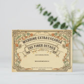 Vintage Rustikale Landmesse-Hochzeitsextravaganz Begleitkarte (Stehend Vorderseite)