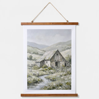 Vintage rustikale Landschafsbilder im Stil eines B Wandteppich Mit Holzrahmen