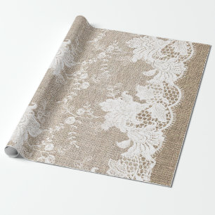 Vintage rustikale Landschaft Traditioneller Burlap Geschenkpapier