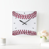 Vintage rustikale Landschaftsdekoration Quadratische Wanduhr (Zuhause)