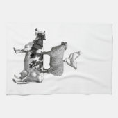 Vintage Rustikale Landtiere Pyramide Geschirrtuch (Horizontal)