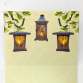 Vintage rustikale Lanterneisen in einer Hochzeit Dreifach Gefaltete Einladung (Innen Erste Seite)