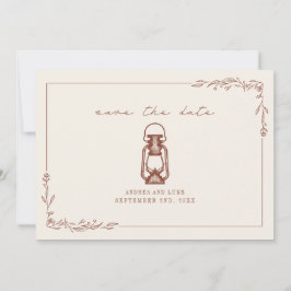 Vintage Rustikale Laterne Terracotta Wedding Rett Save The Date