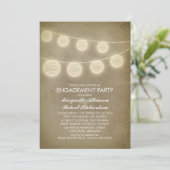 Vintage rustikale Laternen-Interaktion Einladung (Stehend Vorderseite)