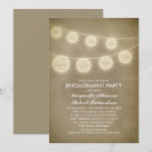 Vintage rustikale Laternen-Interaktion Einladung (Vorne/Hinten)