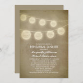 Vintage rustikale Laternen Probe Abendessen Einladung (Vorne/Hinten)