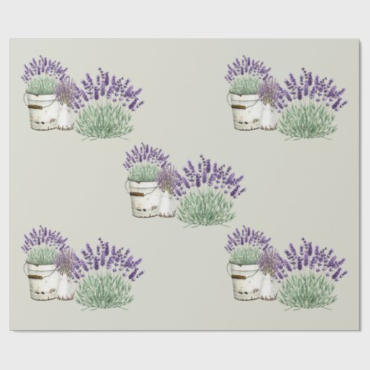 Vintage rustikale Lavendelneutralin Geschenkpapier (Flach)