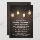 Vintage Rustikale Lichter Chic Hochzeitseinladunge Einladung (Vorne/Hinten)