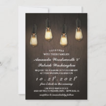 Vintage Rustikale Lichter Chic Hochzeitseinladunge