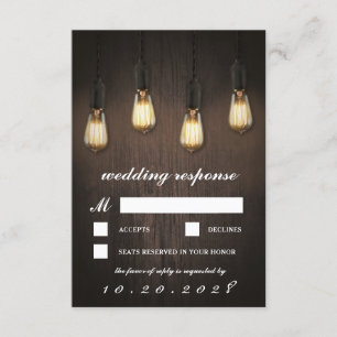 Vintage Rustikale Lichter Schicke Hochzeits-RSVP-K RSVP Karte