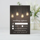 Vintage Rustikale Lichtschick Hochzeitskarten RSVP Karte (Stehend Vorderseite)