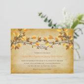 Vintage Rustikale Liebe Bäume Herbsthochzeit Einladung (Stehend Vorderseite)