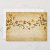 Vintage Rustikale Liebe Bäume Herbsthochzeit Einladung (Rückseite)