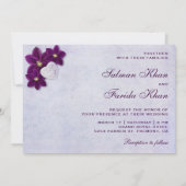 Vintage rustikale Lila blumenislamische Hochzeit Einladung (Rückseite)