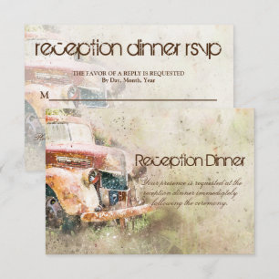 Vintage Rustikale LKW Empfangs-Dinner RSVP Hauptge Einladung