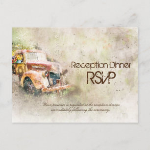 Vintage Rustikale LKW Empfangs-Dinner RSVP Hauptge Einladungspostkarte