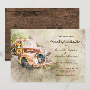 Vintage Rustikale LKW Trendy Wedding Einladung
