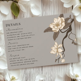Vintage rustikale Magnolia - Details zur Hochzeit RSVP Karte