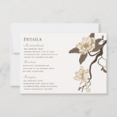 Vintage rustikale Magnolia-Hochzeitdetails RSVP Karte (Vorderseite)