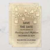 Vintage rustikale Mason-Gläser Save the Date Karte (Vorne/Hinten)