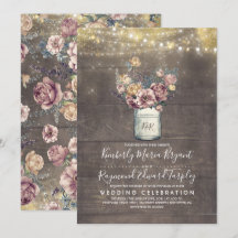Vintage Rustikale Mason Jar Mauve und Goldhochzeit