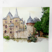 Vintage Rustikale Messe Schloss Montebello Dreifach Gefaltete Einladung (Innen Erste Seite)