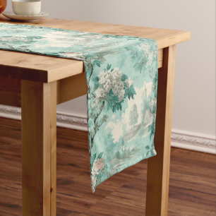 Vintage Rustikale Minze Französisch Country Toile Großer Tischläufer