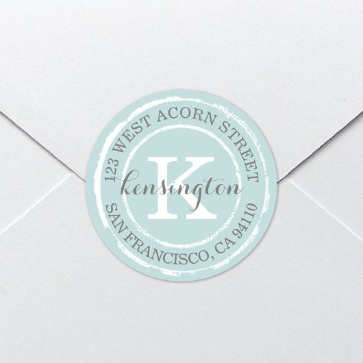 Vintage rustikale Monogramm | Round-Address-Label Runder Aufkleber