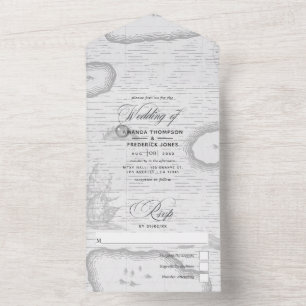 Vintage Rustikale Nautische Hochzeit Alles In Eine All In One Einladung