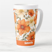 Vintage rustikale Orangen Herbst-Blume Muster Milchtasse (Rechte Ecke)