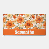 Vintage rustikale Orangen Herbst-Blume Muster Schreibtischunterlage (Vorderseite)