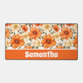 Vintage rustikale Orangen Herbst-Blume Muster Schreibtischunterlage