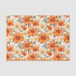 Vintage rustikale Orangen Herbst-Blume Muster Seidenpapier