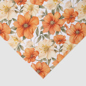 Vintage rustikale Orangen Herbst-Blume Muster Seidenpapier (Ausschnitt)