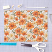 Vintage rustikale Orangen Herbst-Blume Muster Seidenpapier (Handwerk)