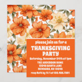 Vintage rustikale Orangen Herbstsonnige Blume Ernt Einladung (Vorne/Hinten)