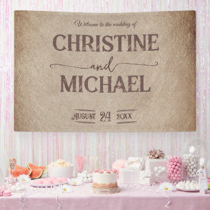 Vintage rustikale Papageienhochzeit Banner