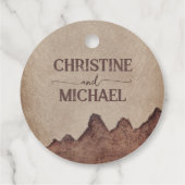 Vintage rustikale Papageienhochzeit Geschenkanhänger (Rückseite)